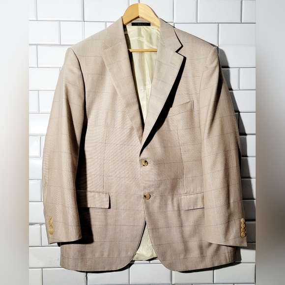 Corneliani Made In Italy Mens 2 Button Front Sport Coat Blazer Cashmere Silk Ble